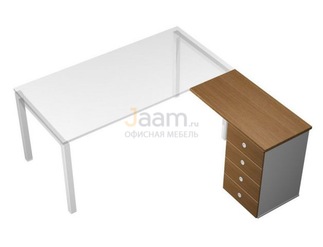 Мебель для персонала Брифинг-приставка с тумбой 4-ящичной с замком левая/правая КВ 254