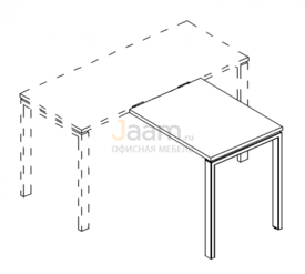 Мебель для персонала Брифинг-приставка на металлокаркасе UNO Б1 072 БП