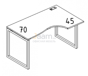 Мебель для персонала Стол эргономичный правый на металлокаркасе QUATTRO "Классика" Б4 042 БП