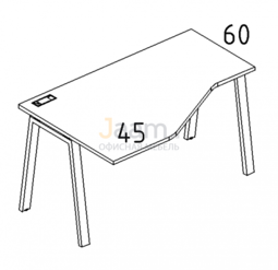 Мебель для персонала Стол эргономичный левый "Техно" на металлокаркасе TRE Б3 051 БП