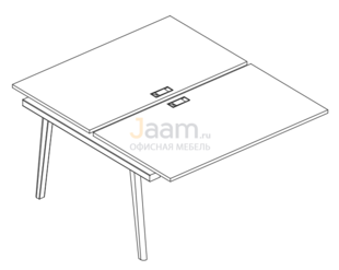 Мебель для персонала Секция стола рабочей станции (2х140) АЛ 9177-1 