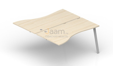 Мебель для персонала Приставной элемент Волна (2 громмета) AR2TPG149V