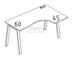 Мебель для персонала Стол эргономичный правый "Классика" на металлокаркасе TRE Б3 036 БП