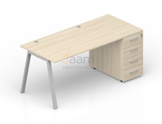 Мебель для персонала Стол с приставной тумбой (2 громмета) ARTPG168N072