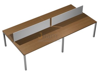 Мебель для персонала Рабочая станция с настольными экранами ДСП (белый премиум) КВ 0133-2