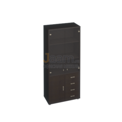 Кабинет руководителя Офисный шкаф для документов с пескоструйными дверями КМ-10118П